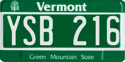 VT license plate YSB216