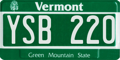 VT license plate YSB220