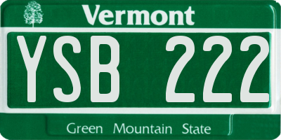 VT license plate YSB222