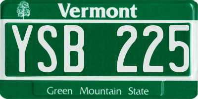 VT license plate YSB225