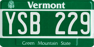 VT license plate YSB229