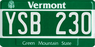 VT license plate YSB230