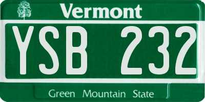VT license plate YSB232