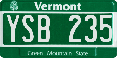 VT license plate YSB235