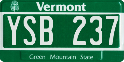 VT license plate YSB237