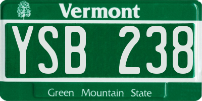 VT license plate YSB238