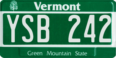 VT license plate YSB242