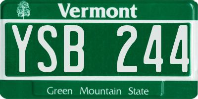 VT license plate YSB244