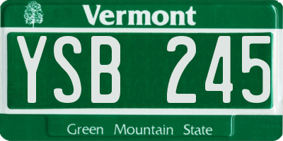 VT license plate YSB245