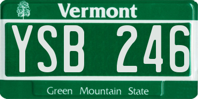 VT license plate YSB246