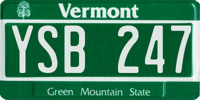 VT license plate YSB247