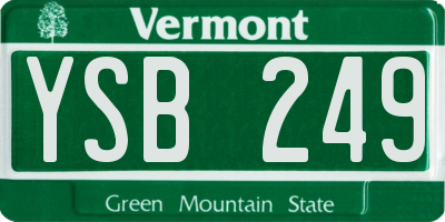 VT license plate YSB249