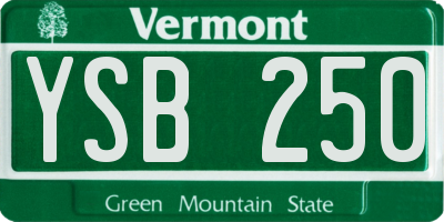 VT license plate YSB250