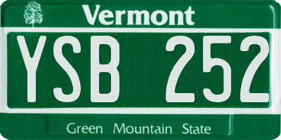 VT license plate YSB252