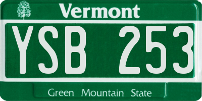 VT license plate YSB253
