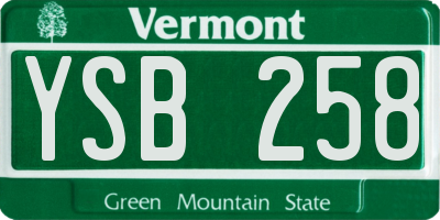 VT license plate YSB258