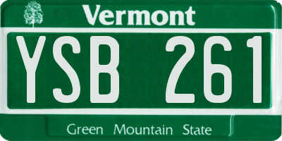 VT license plate YSB261