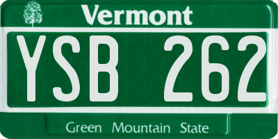 VT license plate YSB262