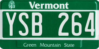 VT license plate YSB264