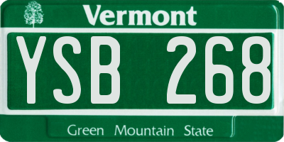 VT license plate YSB268