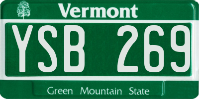VT license plate YSB269
