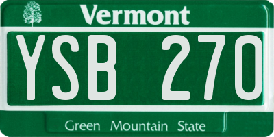 VT license plate YSB270