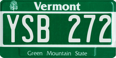 VT license plate YSB272