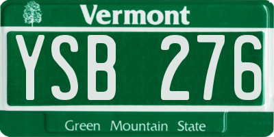 VT license plate YSB276