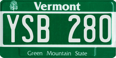 VT license plate YSB280