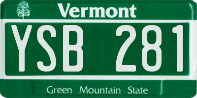 VT license plate YSB281