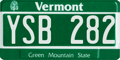 VT license plate YSB282