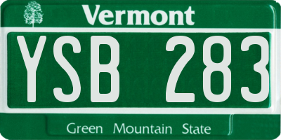 VT license plate YSB283