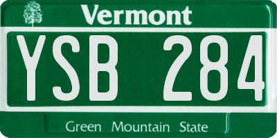 VT license plate YSB284