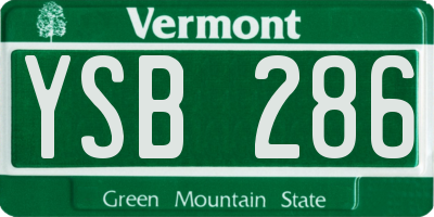 VT license plate YSB286