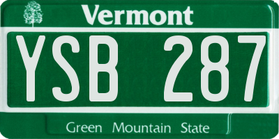 VT license plate YSB287