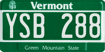 VT license plate YSB288