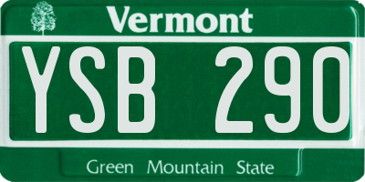 VT license plate YSB290