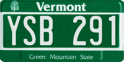 VT license plate YSB291
