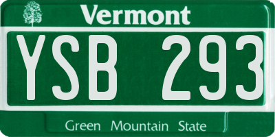 VT license plate YSB293