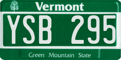 VT license plate YSB295
