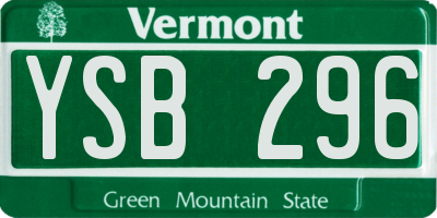 VT license plate YSB296