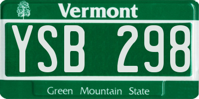 VT license plate YSB298