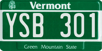 VT license plate YSB301