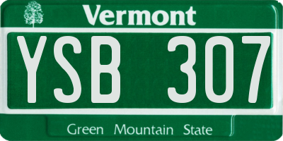 VT license plate YSB307
