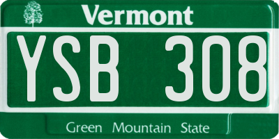 VT license plate YSB308