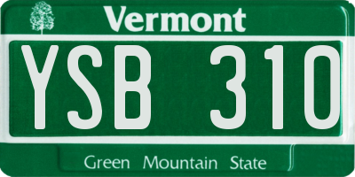 VT license plate YSB310