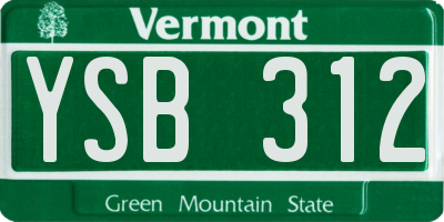 VT license plate YSB312