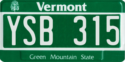 VT license plate YSB315