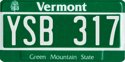 VT license plate YSB317