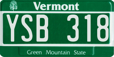 VT license plate YSB318
